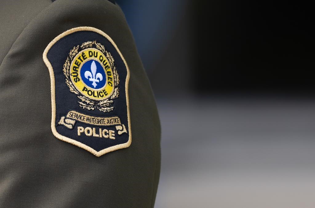 A provincial police shoulder patch is seen in Montreal, Tuesday, Sept. 10, 2024. 