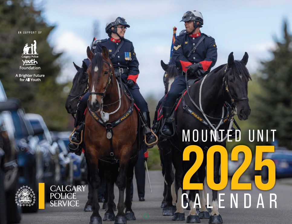 Calgary Police Youth Foundation Mounted Calendar; supported by Global Calgary & QR Calgary - image