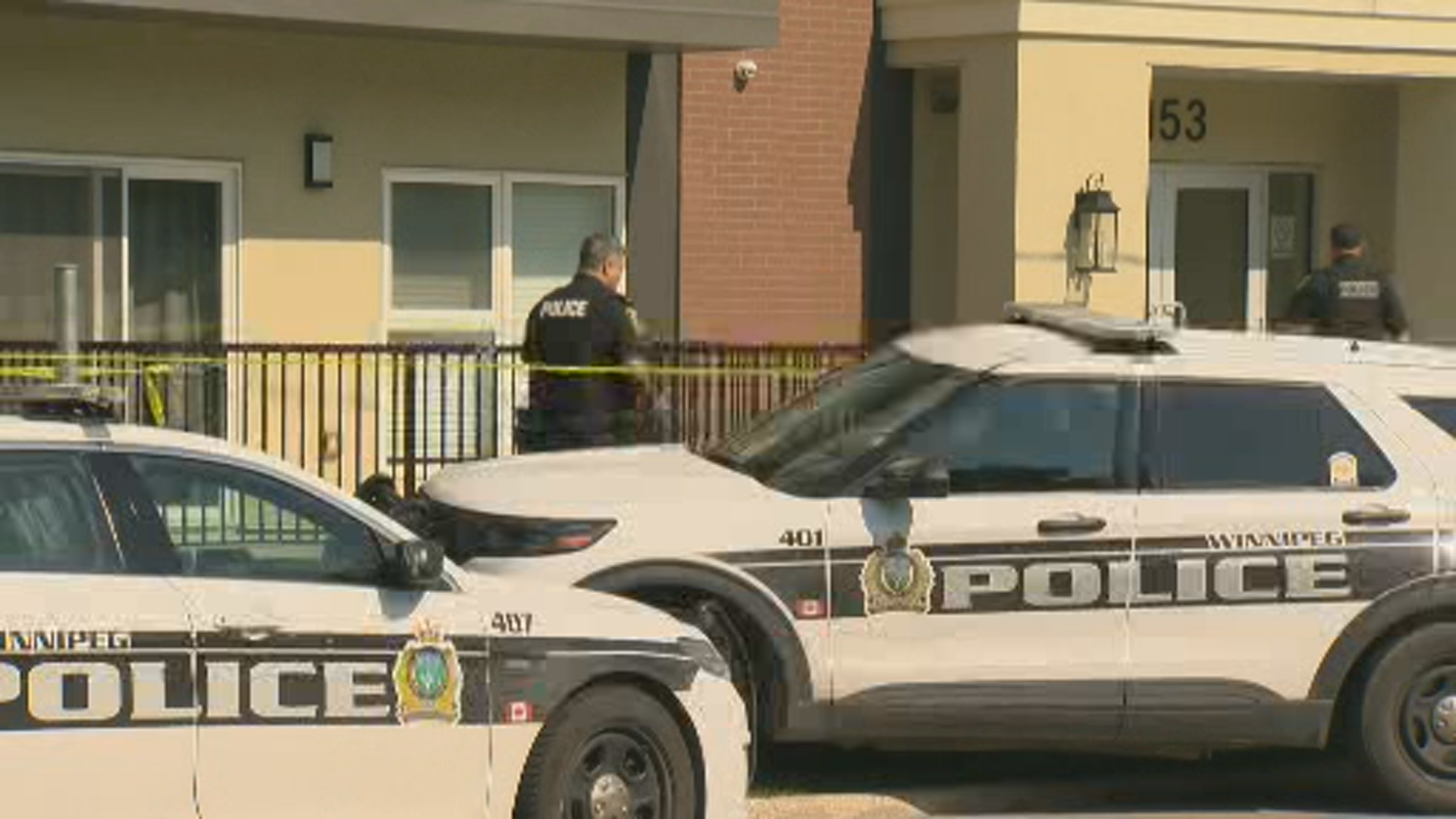 Police at the scene at an Aubert Street apartment block Sept. 1, 2024.