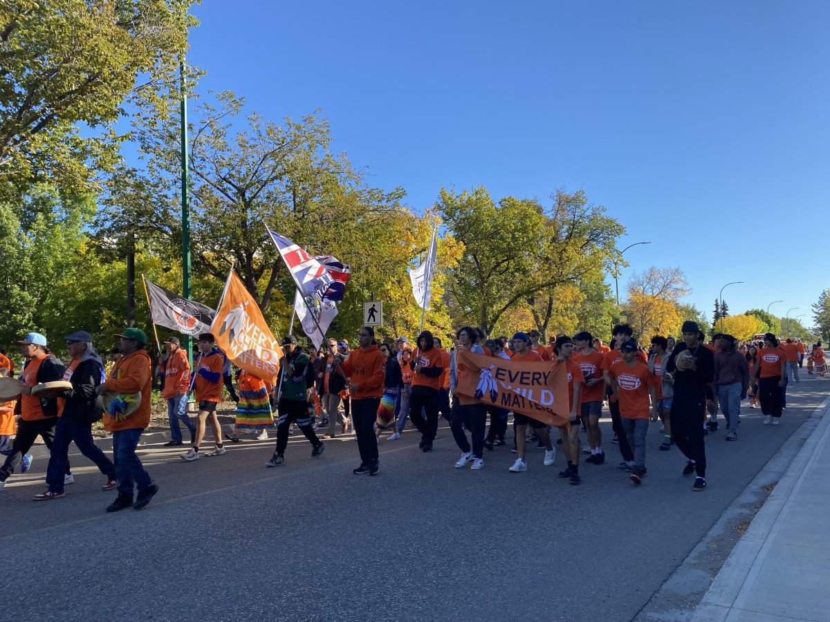 The First Nations University of Canada held its annual smudge walk in Regina on Friday in honour of residential school survivors, and those who did not make it home.