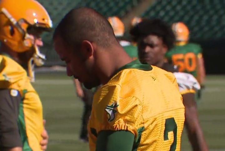 Edmonton Elks quarterback Tre Ford is seen at Commonwealth Stadium in September 2024.