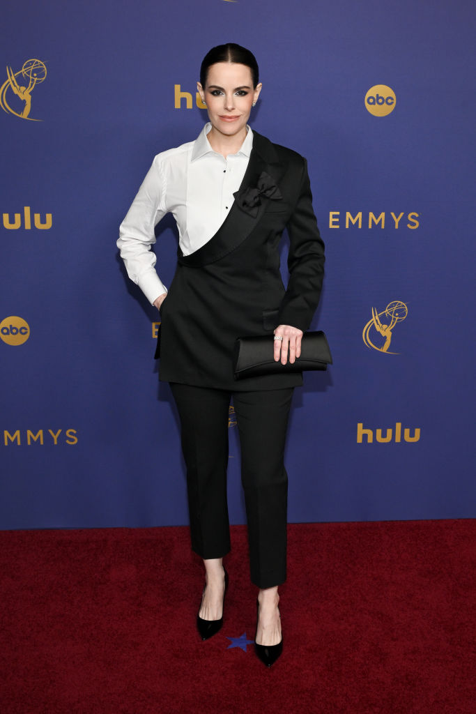 Emily Hampshire at the 76th Primetime Emmy Awards held at Peacock Theater on September 15, 2024 in Los Angeles, California.