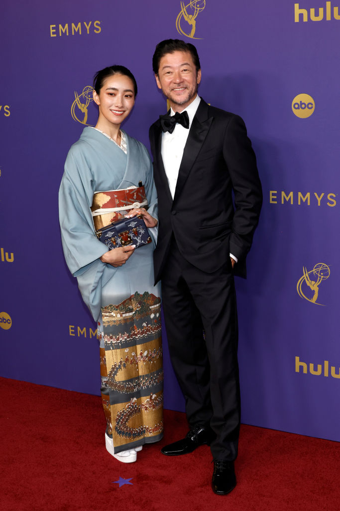 Nakata Kurumi and Tadanobu Asano attend the 76th Primetime Emmy Awards at Peacock Theater on September 15, 2024 in Los Angeles, California.