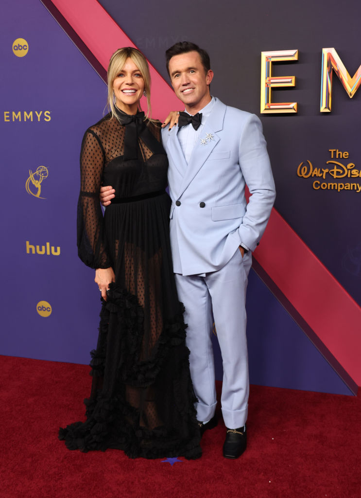 Kaitlin Olson and Rob McElhenney attend the 76th Primetime Emmy Awards at Peacock Theater on September 15, 2024 in Los Angeles, California.