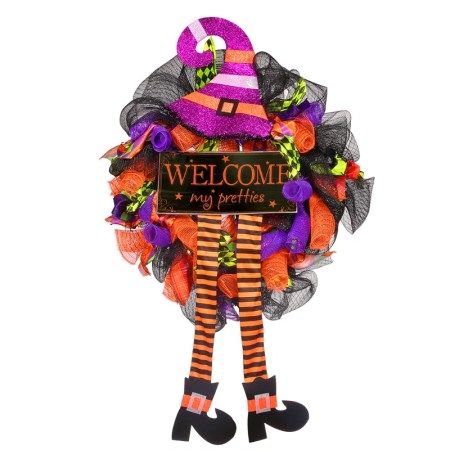 Halloween Welcome Fabric Wreath