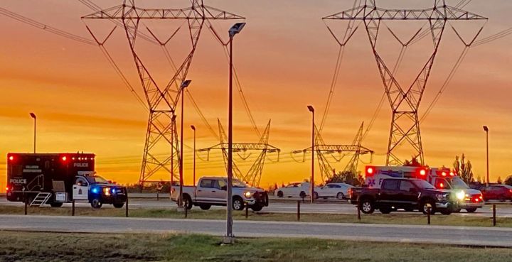 Police investigate a serious collision on Anthony Henday Drive between Calgary Trail and 111th Street in Edmonton on Sept. 23, 2024.