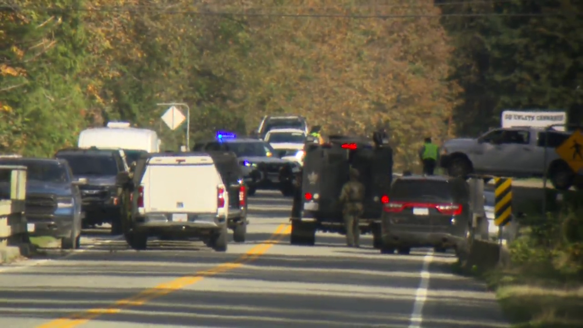 A section of Highway 7, east of Agassiz is closed on Monday, Sept. 30 due to a police incident. A large amount of police can be seen on the highway.