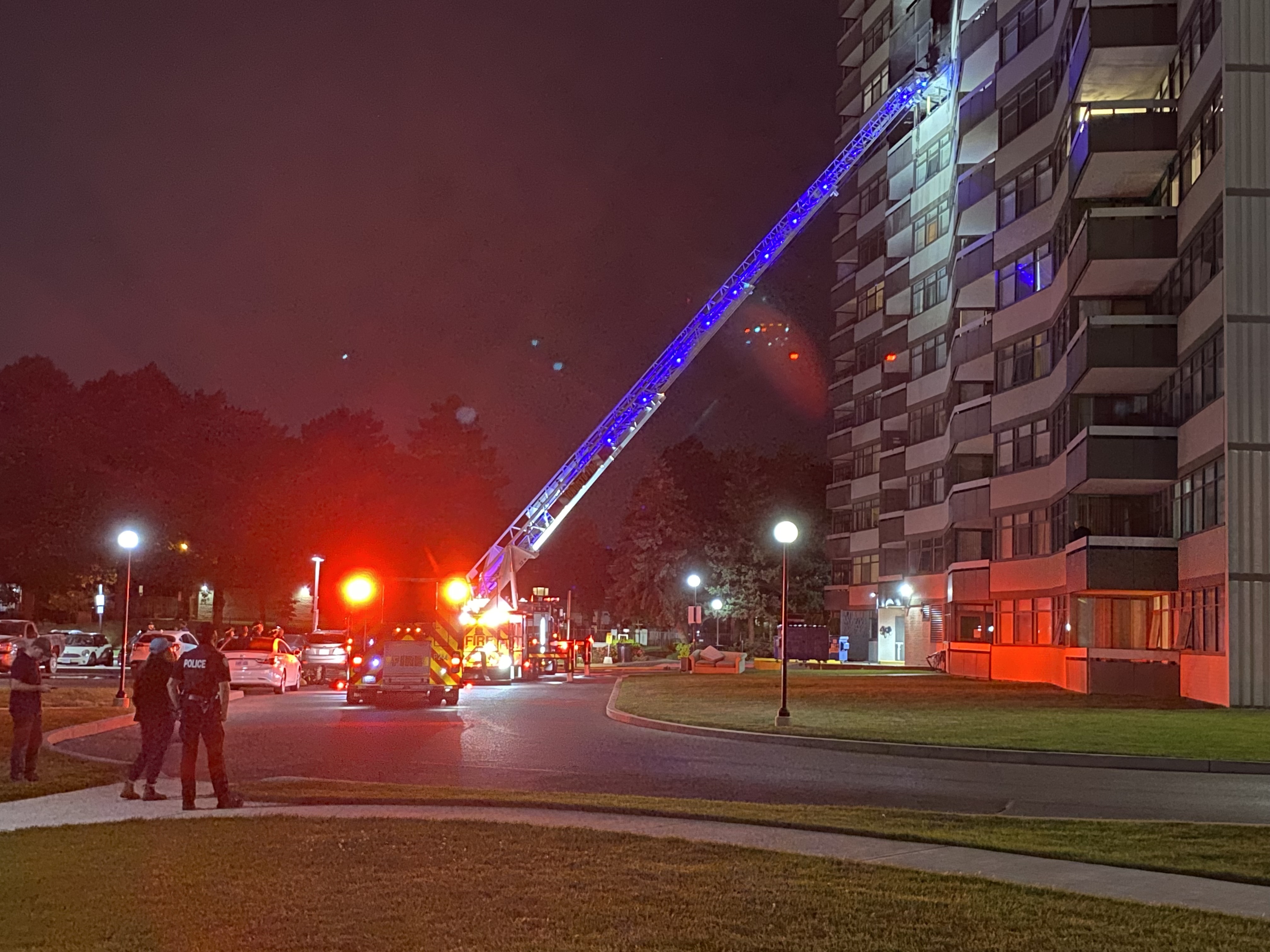 Person dead after being pulled from high-rise apartment fire in Scarborough