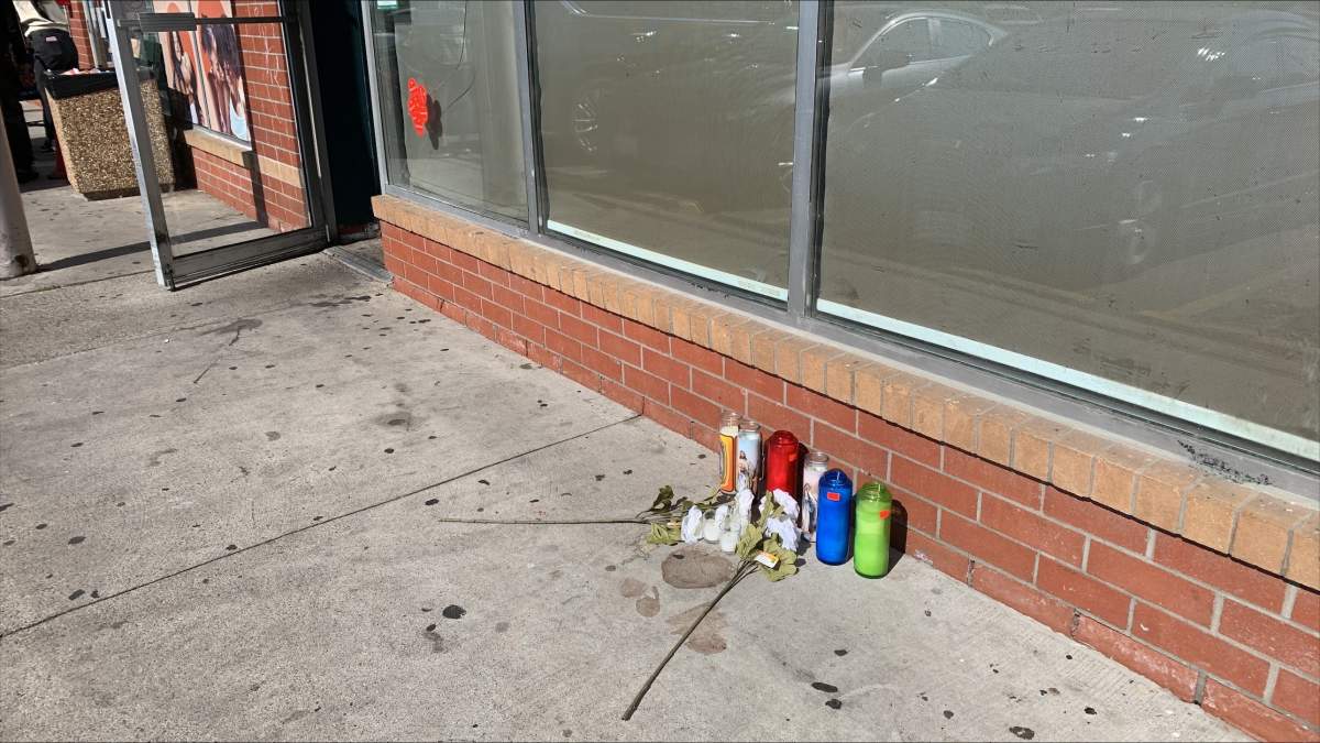 A memorial grew at the scene of a fatal shooting in Toronto’s northwest during the day Tuesday.