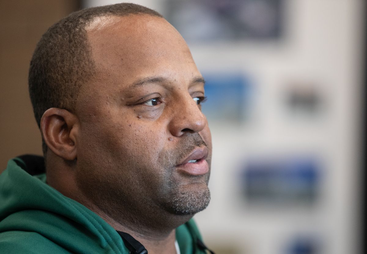 Edmonton Elks new Interim Head Coach Jarious Jackson speaks about his new role after the firing of Head Coach and General Manager Chris Jones in Edmonton, Monday, July 15, 2024.