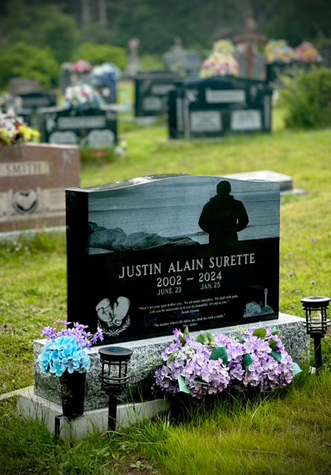 Justin Surette died on Jan. 25 just two days shy of his 100-day milestone goal of being free from cocaine.