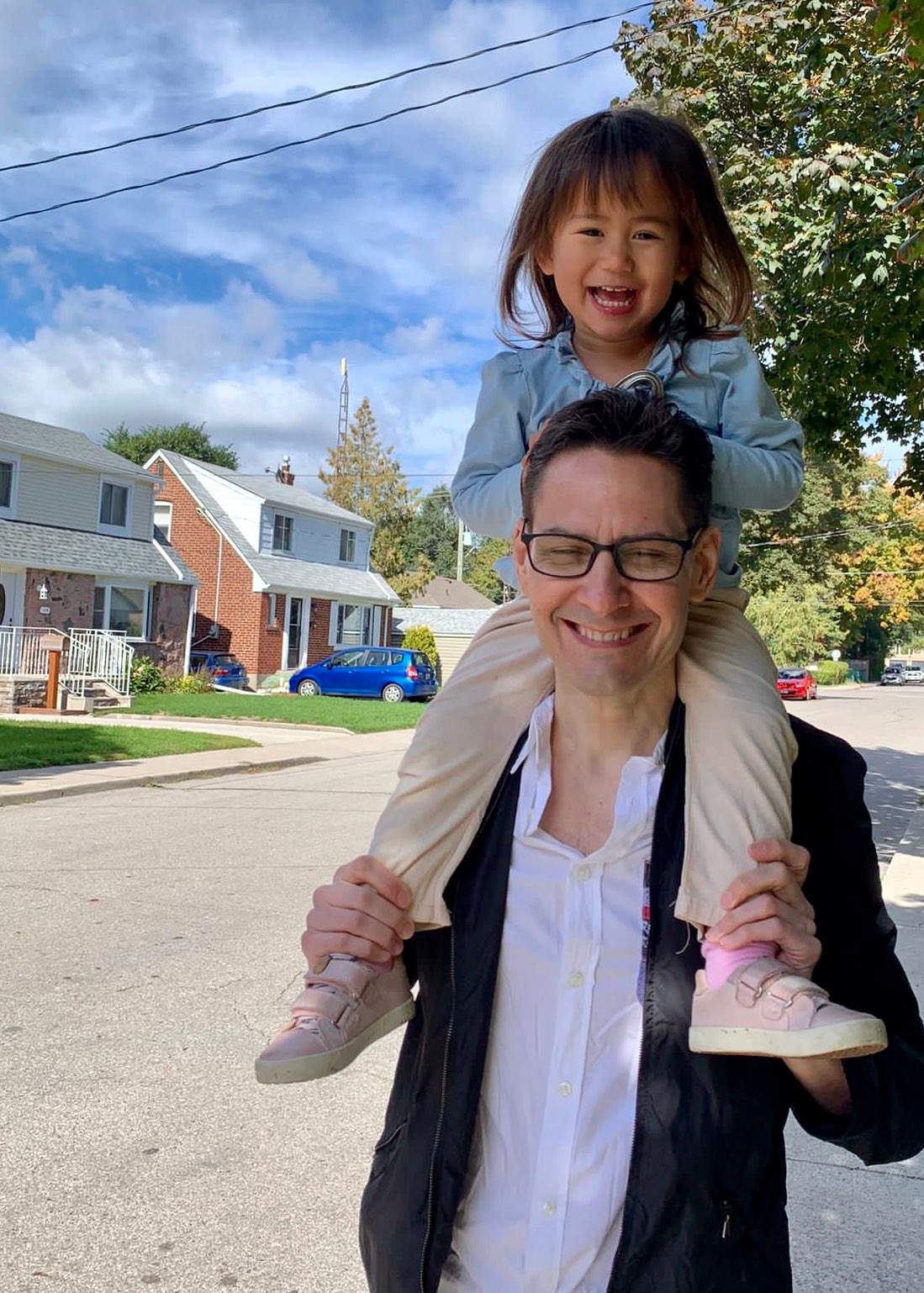 Michael Kovrig and his daughter
