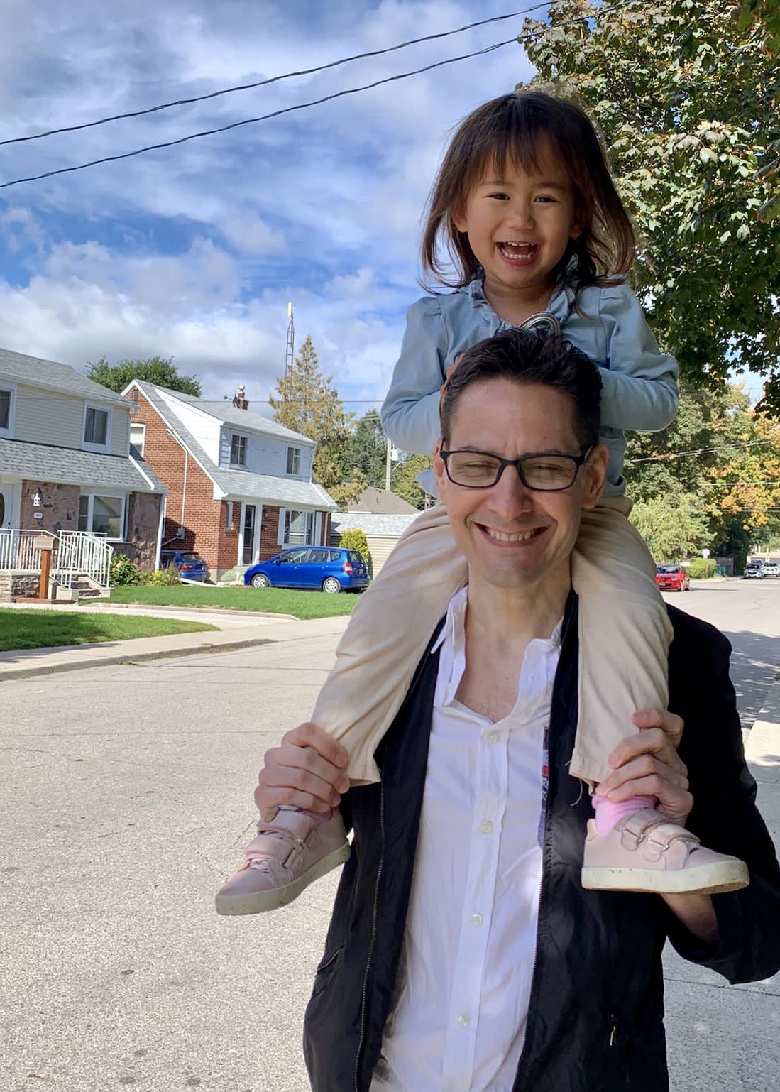 Michael Kovrig and his daughter