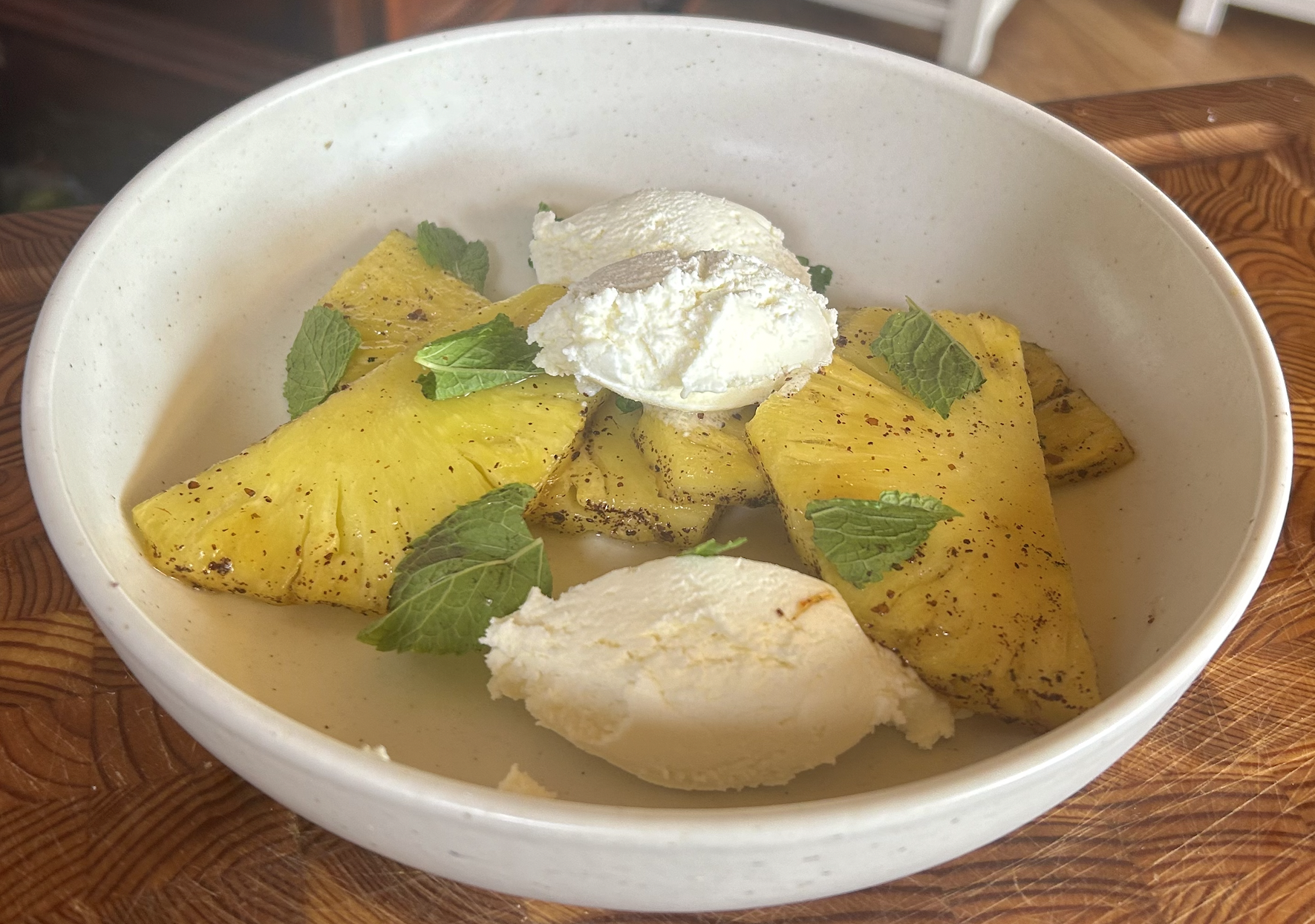 Simply Delicious Recipe: Whipped Goat Cheese with glazed pineapple