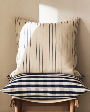 Striped Cotton Throw Pillow