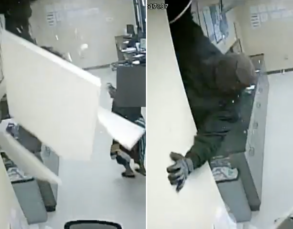 Robbers make off with US$150,000 after dropping through ceiling, video shows