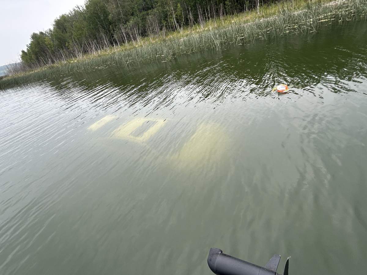 A resident northeast of Edmonton is concerned about a car that's been submerged in Floating Stone Lake since November 2023.