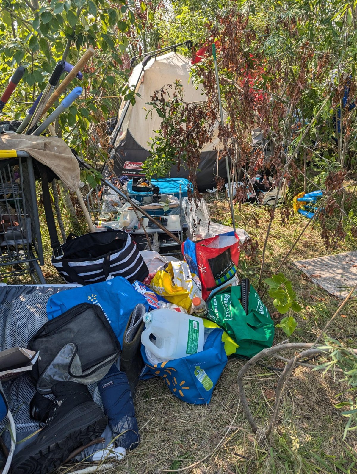 An encampment in Steinbach, Man. in 2024.