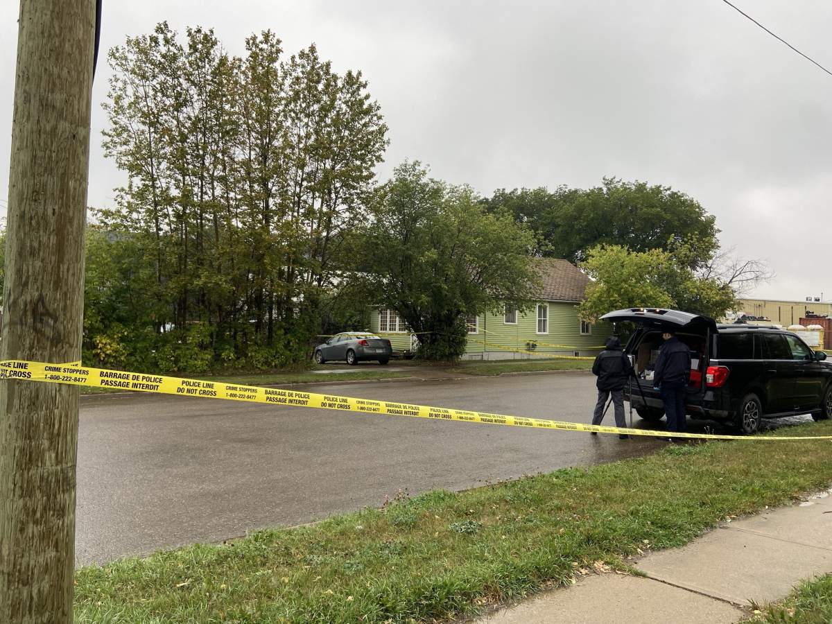 RCMP investigate after three people were found dead in the area of 50th Street and 47th Avenue in Lloydminster, Alta.