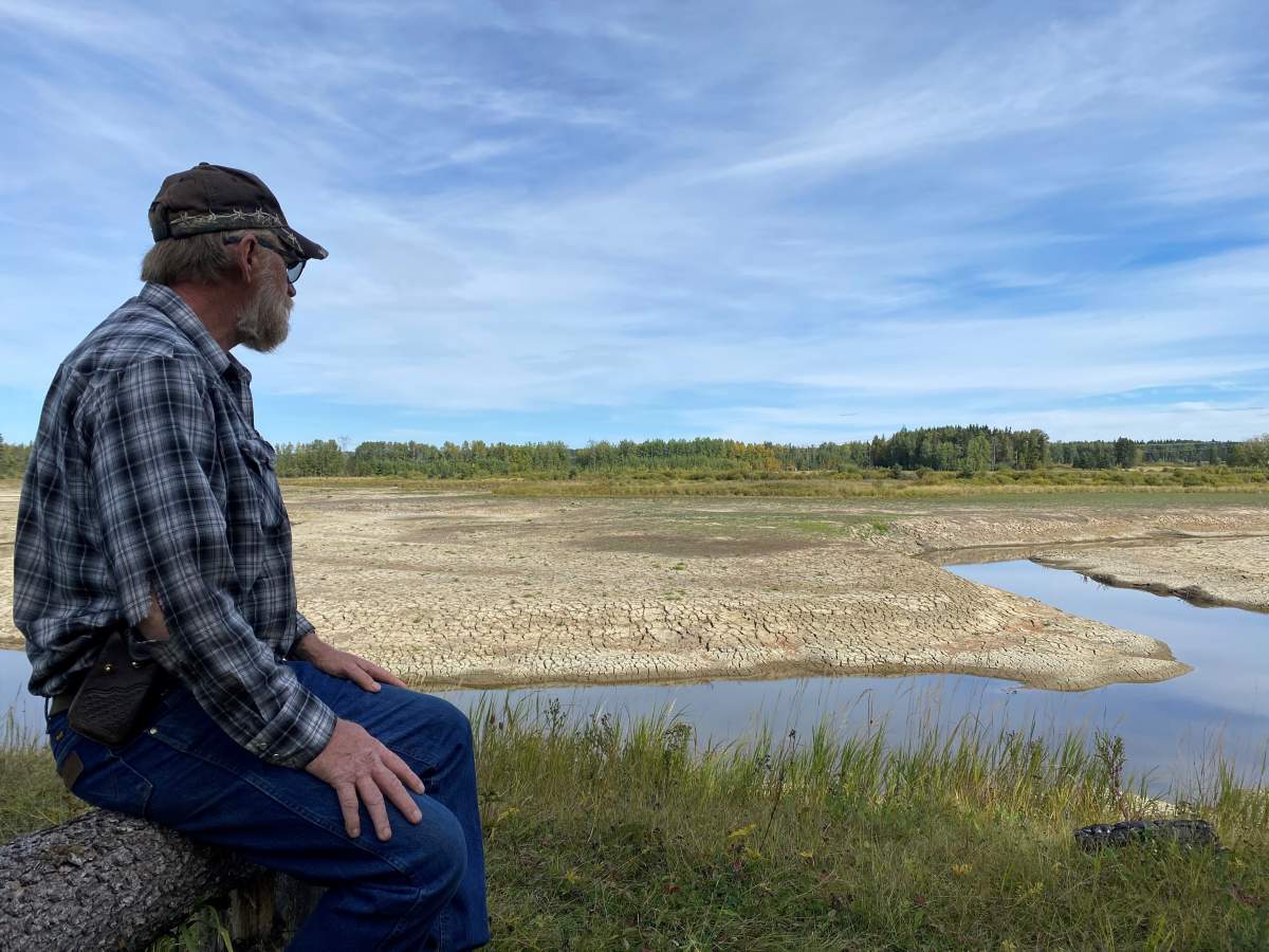 Robin Wheale looks at the Poplar Reservoir, built on the Modeste Creek on September, 19 2024