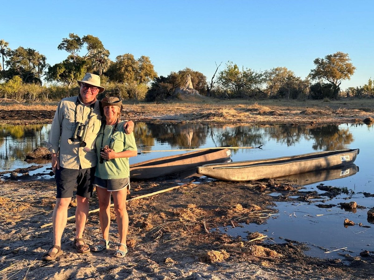 Ronald and Shirley Cherry pose for a photo in Africa, before the hippo attack.