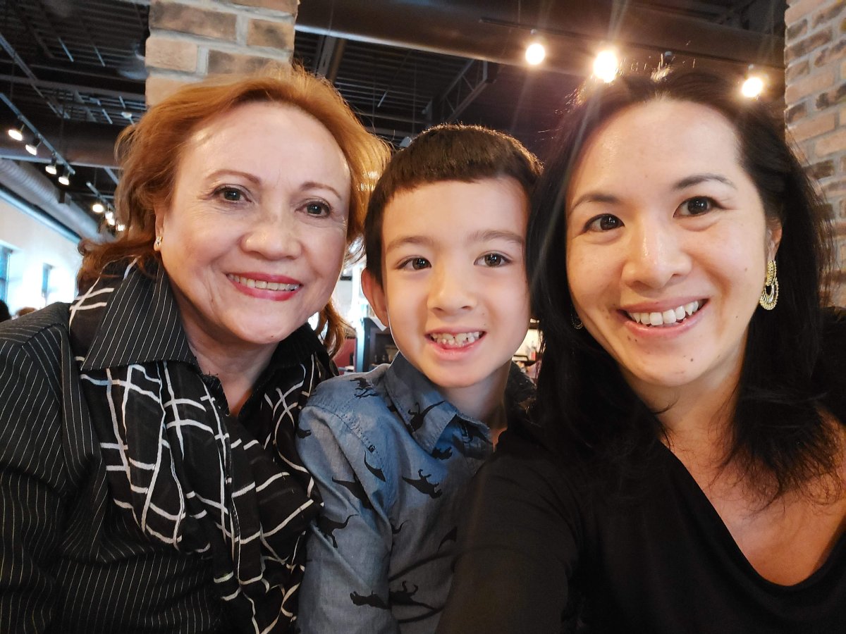 Joeline Norgaard (right) with her mother (left) and son (centre). Following her breast cancer diagnosis, Norgaard underwent surgery, chemotherapy, and radiation and she is currently receiving hormone therapy.