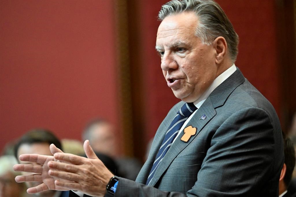 Quebec Premier Francois Legault responds to the Opposition during question period.