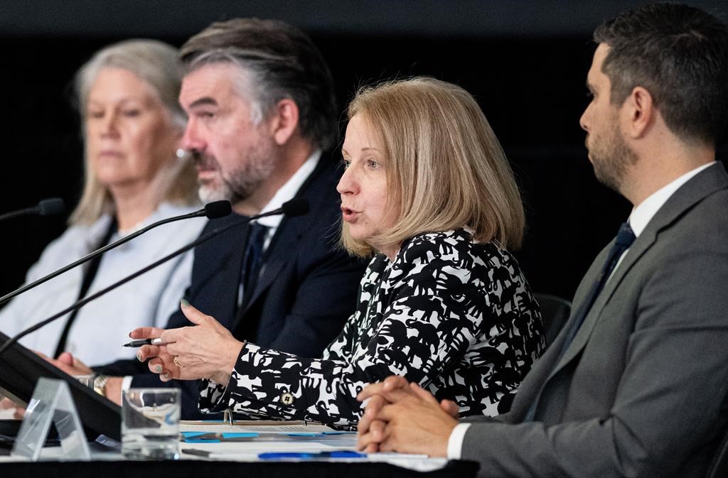 Nathalie Drouin appears as a witness at the Foreign Interference Commission in Ottawa on Wednesday, Oct. 9, 2024. THE CANADIAN PRESS/Spencer Colby.