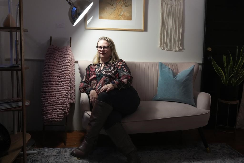 Vanessa Freeman, owner of the Pink Ribbon Boutique is pictured at her mastectomy bra boutique In Markham, Ont., on October 16. THE CANADIAN PRESS/Chris Young.