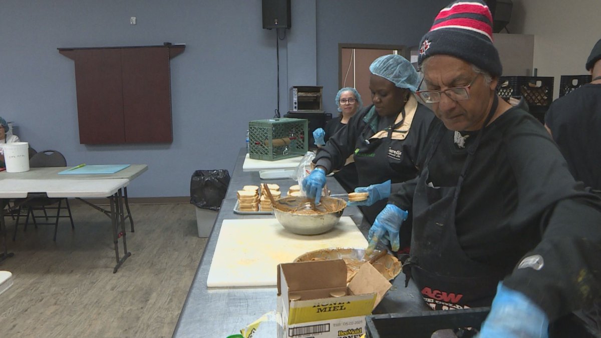 Agape Table was buzzing Thanksgiving Monday, as volunteers gathered to prepare hundreds of meals for Winnipeggers who may otherwise not have one.