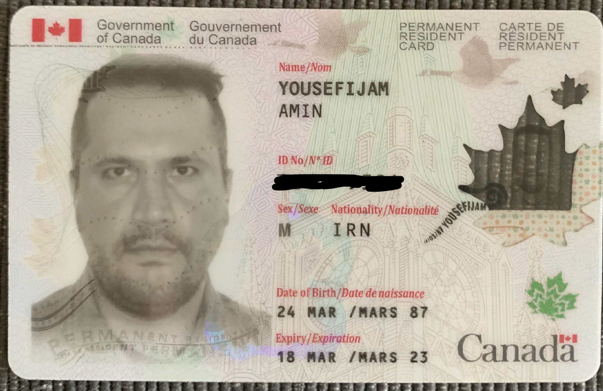 A year after his conviction, Amin Yousefijam asked for a new permanent resident card as Ameen Cohen.