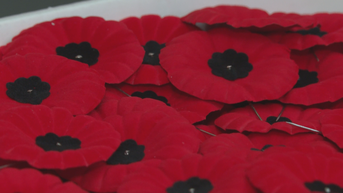 A box of Poppies during a kick off ceremony in Calgary.