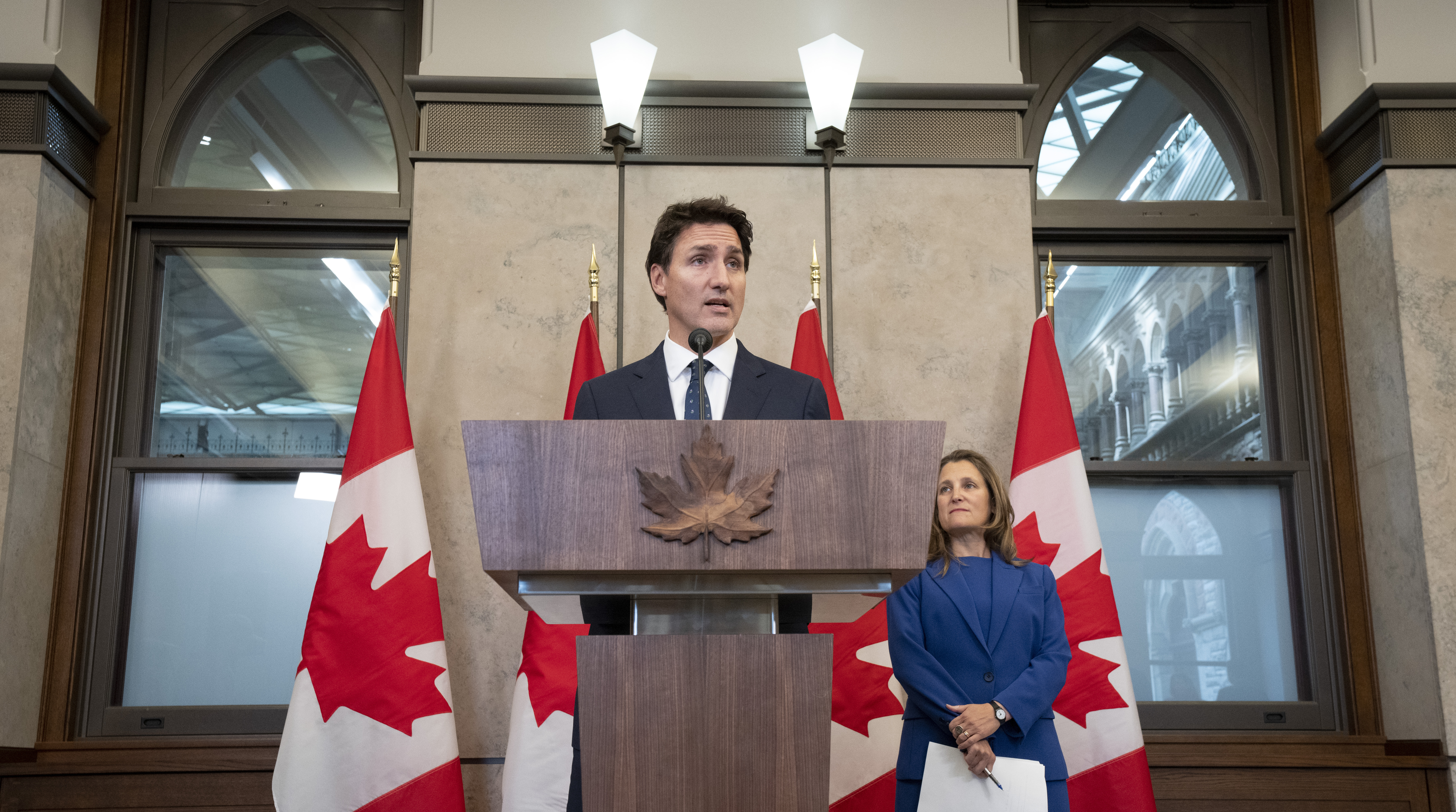Prime Minister Justin Trudeau announces sanctions on Iran, in Ottawa, Oct. 7, 2022. THE CANADIAN PRESS/Adrian Wyld