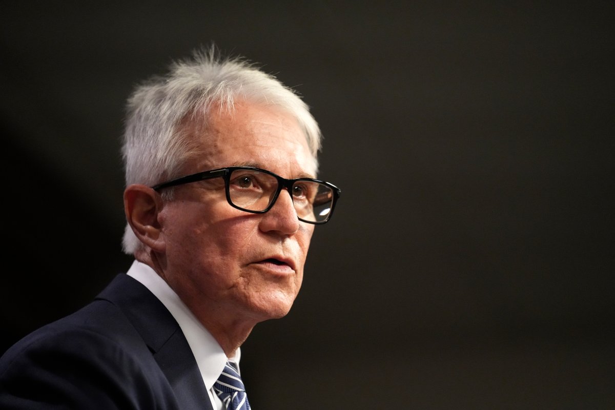 Los Angeles County District Attorney George Gascon talks during a news conference at the Hall of Justice on Thursday, Oct. 24, 2024, in Los Angeles.