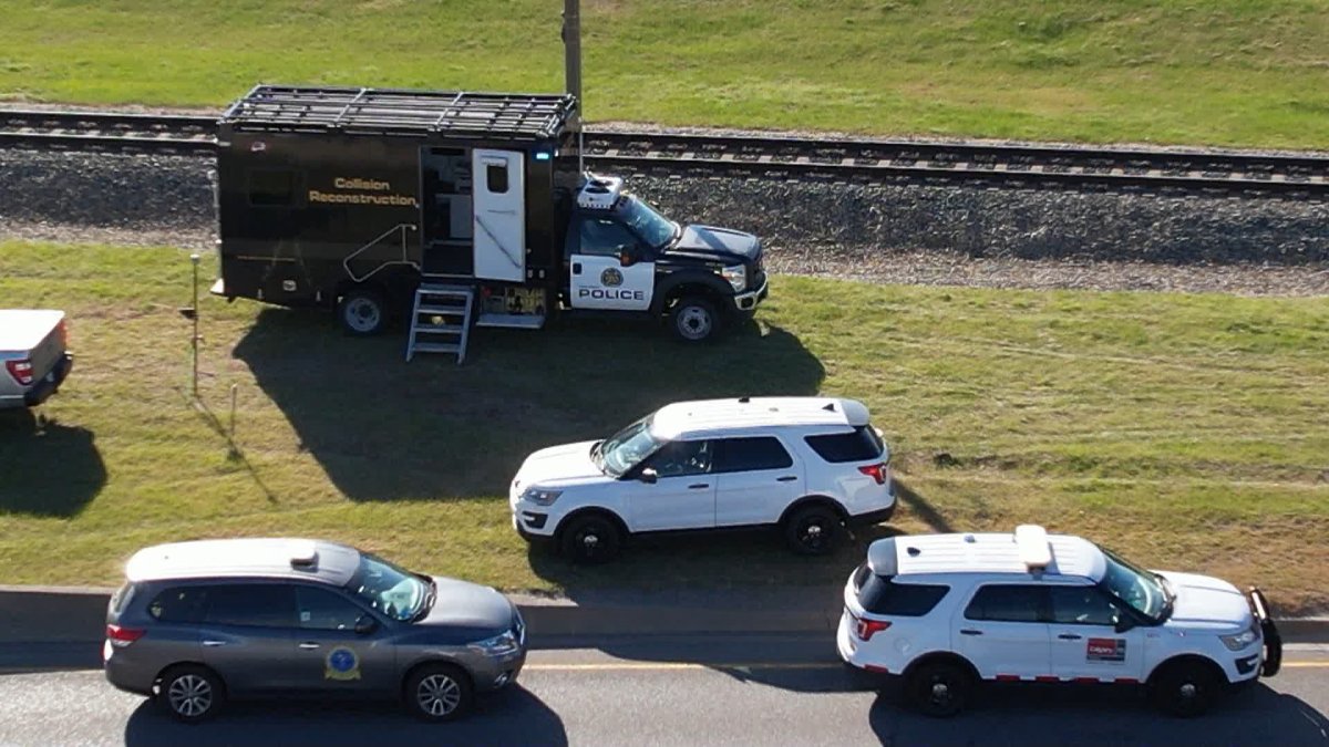 Calgary Police investigators were called out to a fatal crash involving a c-train and pedestrian just west of Deerfoot Trail and Memorial Drive on Monday, October 7, 2024.