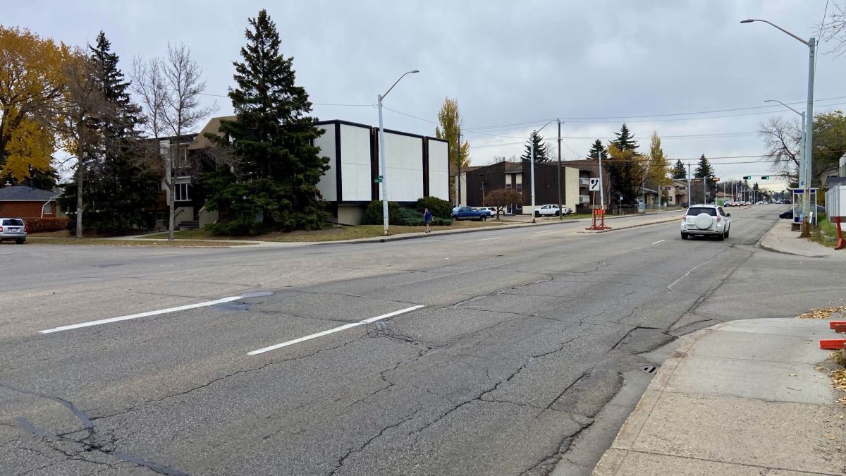 A photo of 107th Avenue and 130th Street in Edmonton on Oct. 27, 2024.