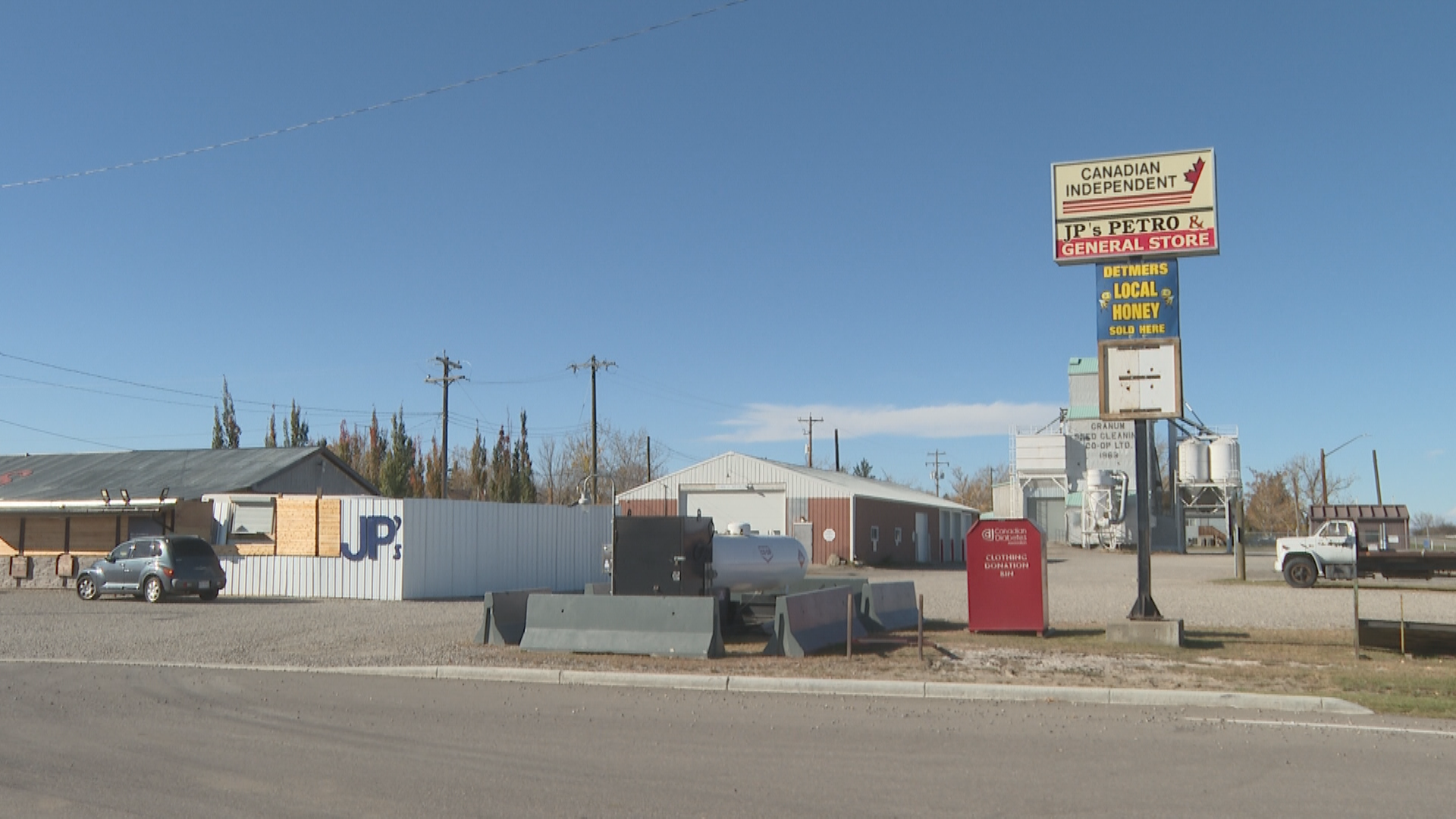 A gas station and its sign