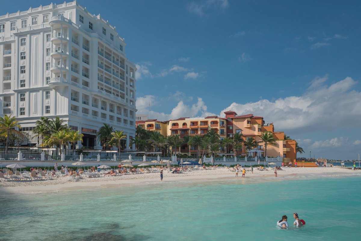 Photo of the Riu Palace Las Americas hotel in Cancun, Mexico. A man was gunned down on the beach outside the luxury hotel on Oct. 2, 2024, prosecutors say.