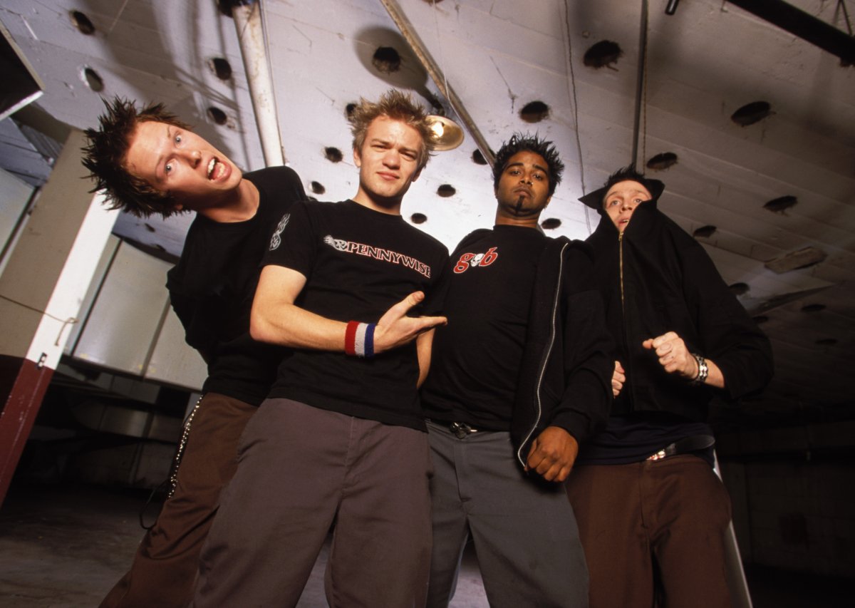 A photo of Sum 41 from a a photo shoot in San Francisco on January 26, 2002.