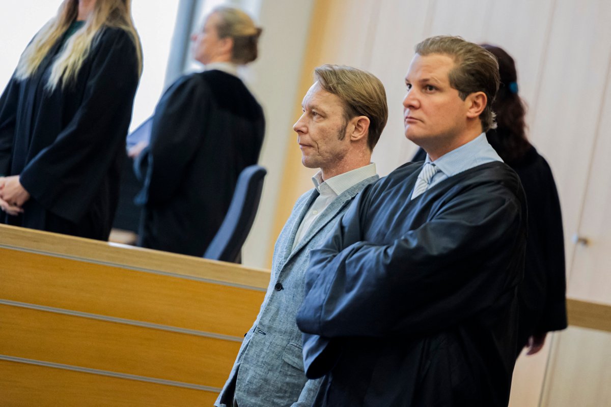 Christian Brückner and his lawyer in court.