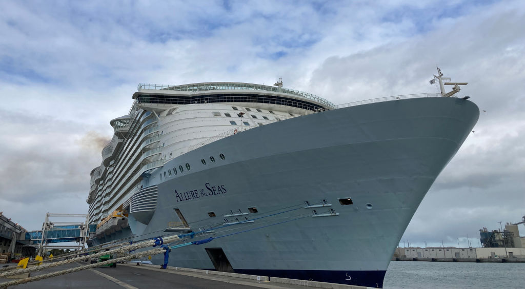 Royal Caribbean's Allure of the Seas is pictured docked at Port Canaveral in 2023.