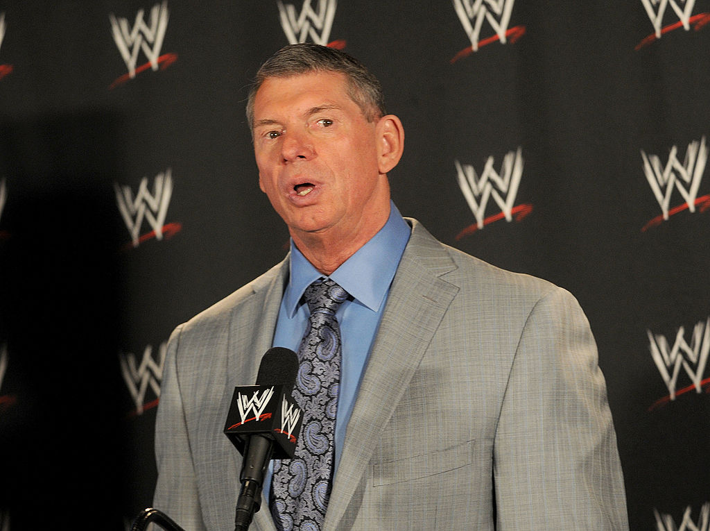 Vince McMahon attends the World Wrestling Entertainment "Denver Debacle" press conference at the Hard Rock Cafe, Times Square on May 21, 2009 in New York City.