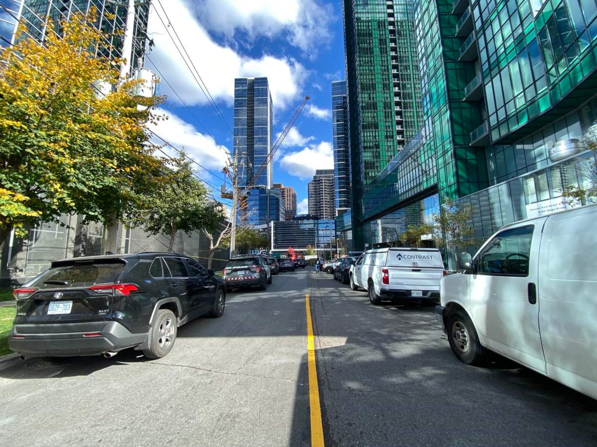 Police at the scene of a shooting in Toronto on Oct. 24, 2024.