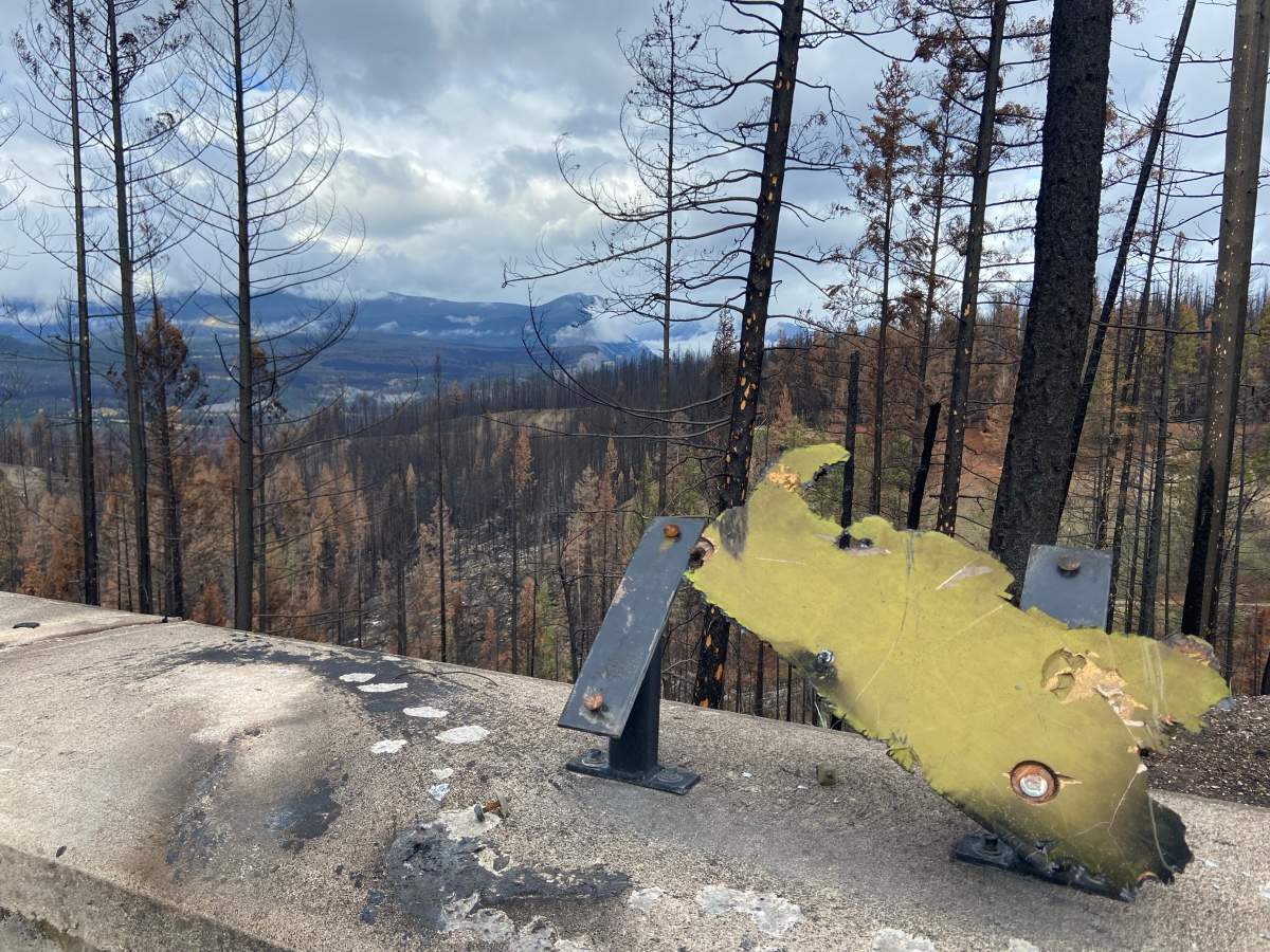Wildfire-ravaged areas near Malgine Road in Jasper National Park on Thursday, Oct. 10, 2024.