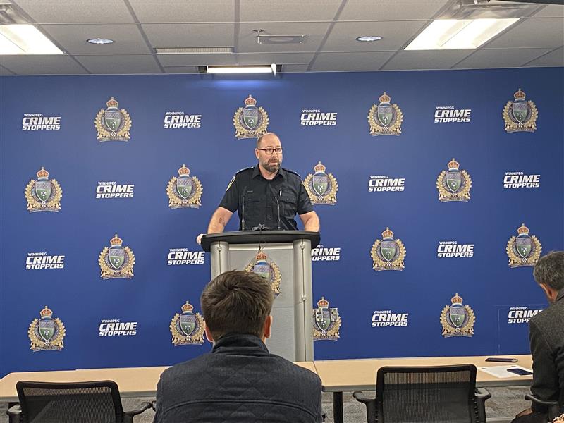 Winnipeg police speak to media Oct. 11, 2024.