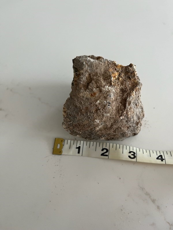 This rock flew onto Thiago Andrade’s driveway in Halifax after blasting at a construction site across the road.