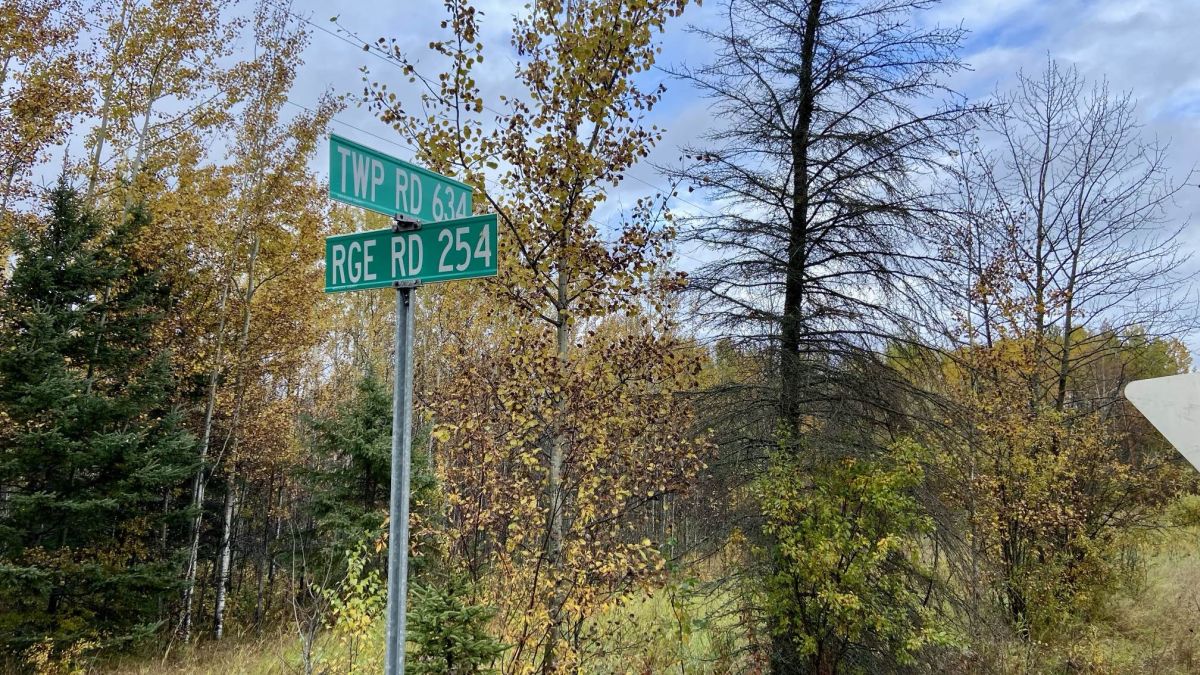 An October 2024 photo of a sign north of Edmonton.