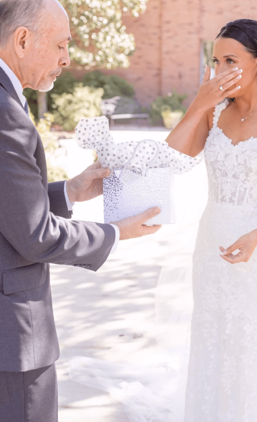 Photo of David Jones and his daughter Elizabeth Marquez at her wedding in Johnson City, South Carolina on Sept. 28,2024.