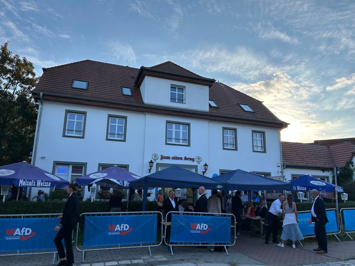 The AfD headquarters on the day of the Brandenburg state election on Sunday Sept. 22, 2024.