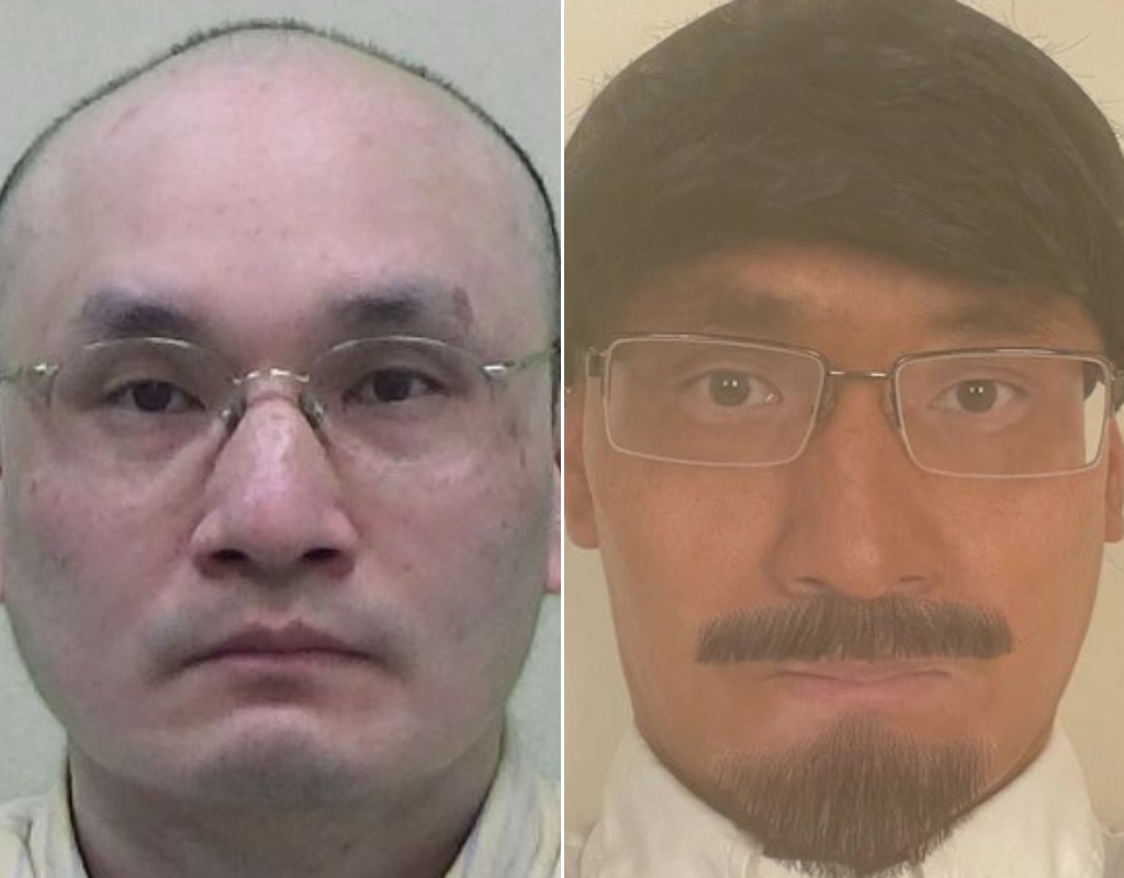 Thomas Kwan, before and after he donned his disguise and poisoned his mother's partner.